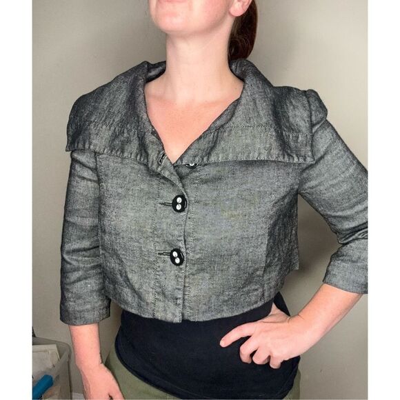 Y2K Bebe cropped classic jacket sz M - Picture 1 of 7